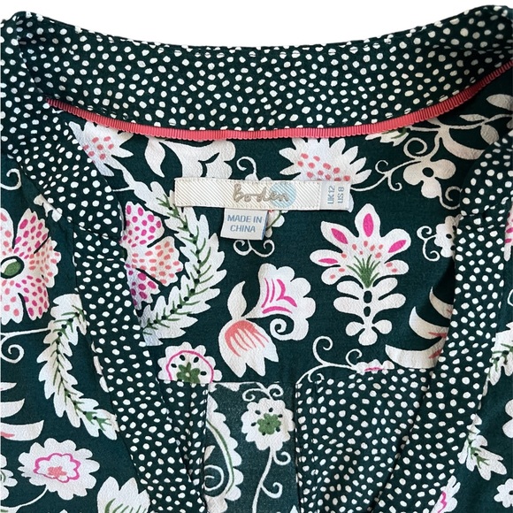 Boden Three Quarter Sleeve Floral Blouse size 8 - Picture 2 of 11